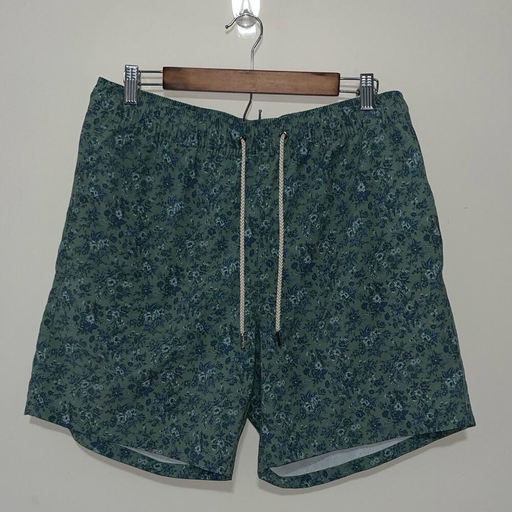 Men’s Fair Harbor The Bayberry Swim Trunks In Green Floral  (0953)